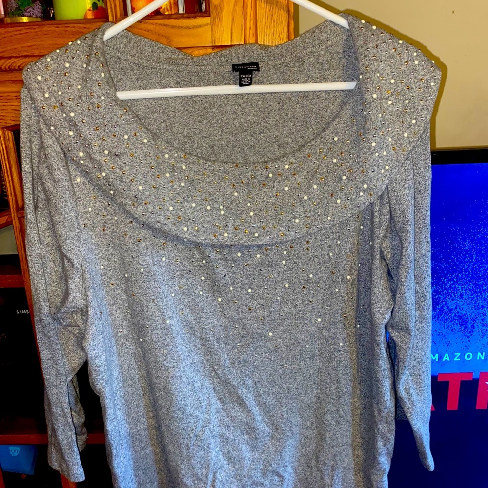 Rafaella grey sparkly blouse